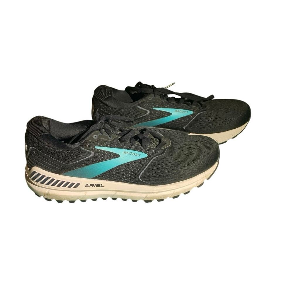 Brooks Womens 8.5 Ariel 20 Running Sneakers Black Blue Athletic Walking NEW